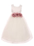 Kids Dream Little Girls Ivory Mauve Floral Satin Flower Girl Dress 2-6 - SophiasStyle.com